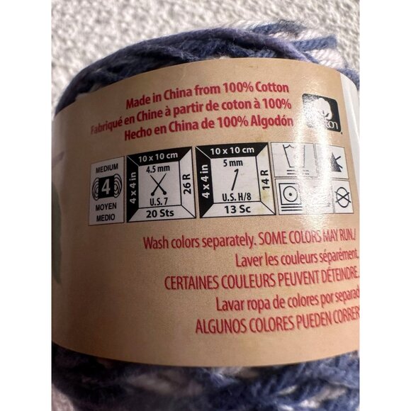 Peaches & Creme Cotton Yarn Medium Weight 4 Knitting Crochet Projects 2-Pack - Picture 7 of 9